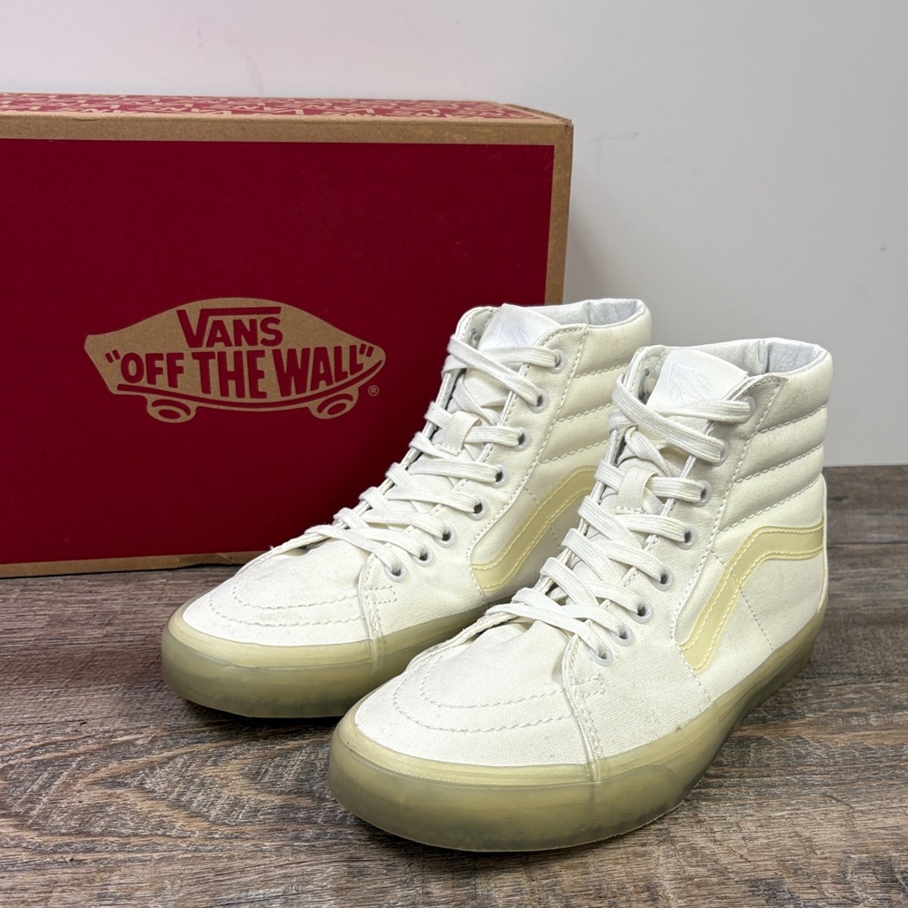 Vans Sk8-Hi Translucent White High Top Sneakers Men 7 Women 8.5